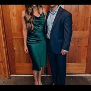 Teal Green Statin Dress